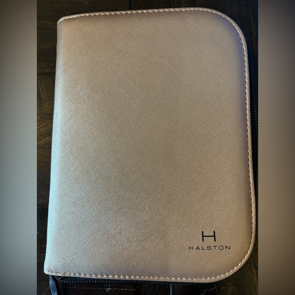 Halston Tan Zip-Around Jewellery Organizer